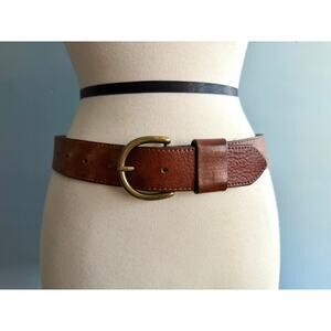 1937 Distressed Brown Leather Belt Womens sz XS